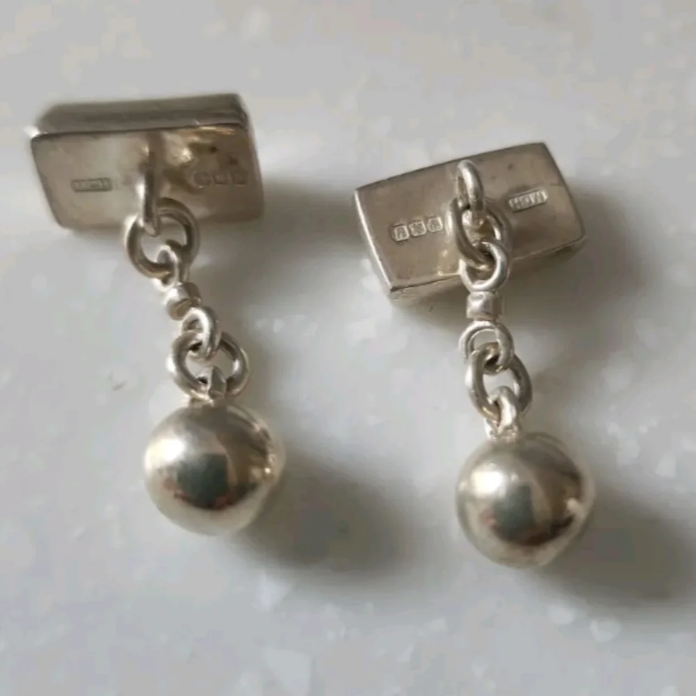 Vintage Silver Cufflinks Keyboard ESC with Edinburgh Caste Stamp , York.